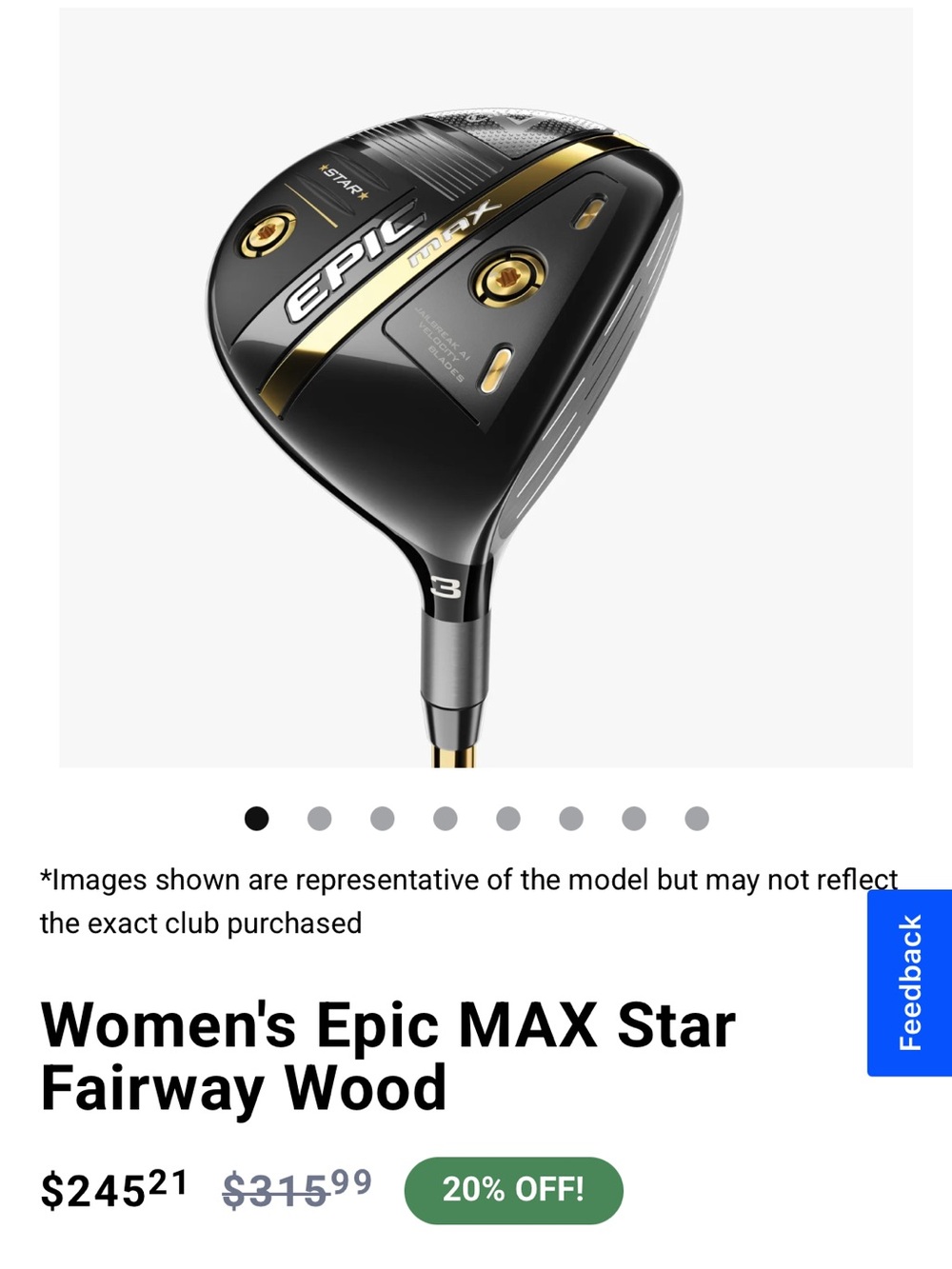 Callaway Black and Gold Epic Max 3 wood